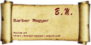 Barber Megyer névjegykártya